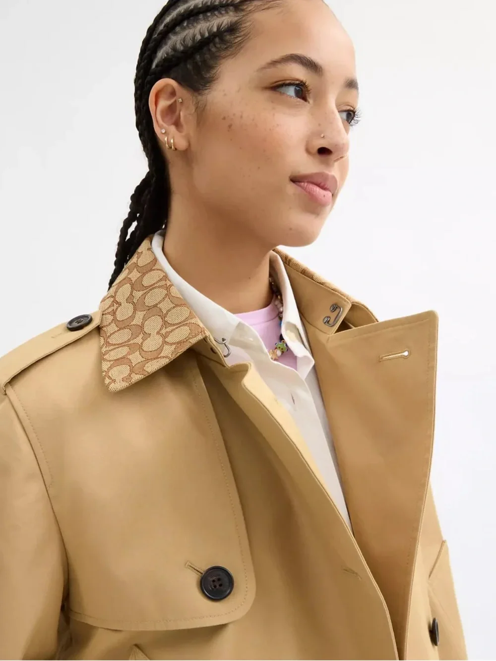 NWT Coach signature lapel Tan Trench Coat size X-Large $550